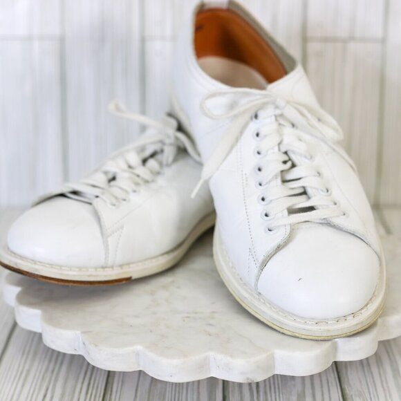 Linds size 7D white leather tie bowling shoes men's EUC! - Picture 2 of 8